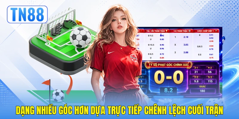Dạng nhiều góc hơn dựa trực tiếp chênh lệch cuối trận Dạng nhiều góc hơn dựa trực tiếp chênh lệch cuối trận