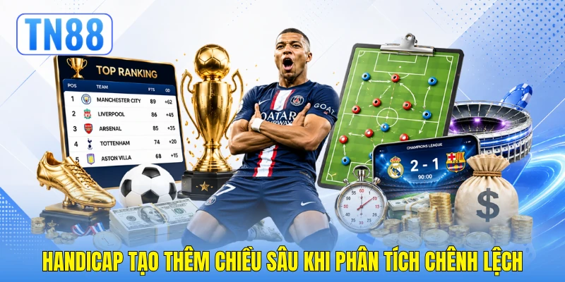 Handicap tạo thêm chiều sâu khi phân tích chênh lệch Handicap tạo thêm chiều sâu khi phân tích chênh lệch